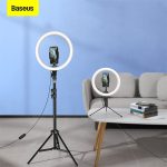 Dimmable LED Selfie Ring Light with Tripod USB Selfie Ring Lamp Photography Fill Light for Youtube