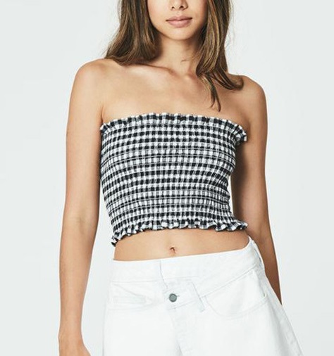 Sexy Print Strapless Bandeau Top