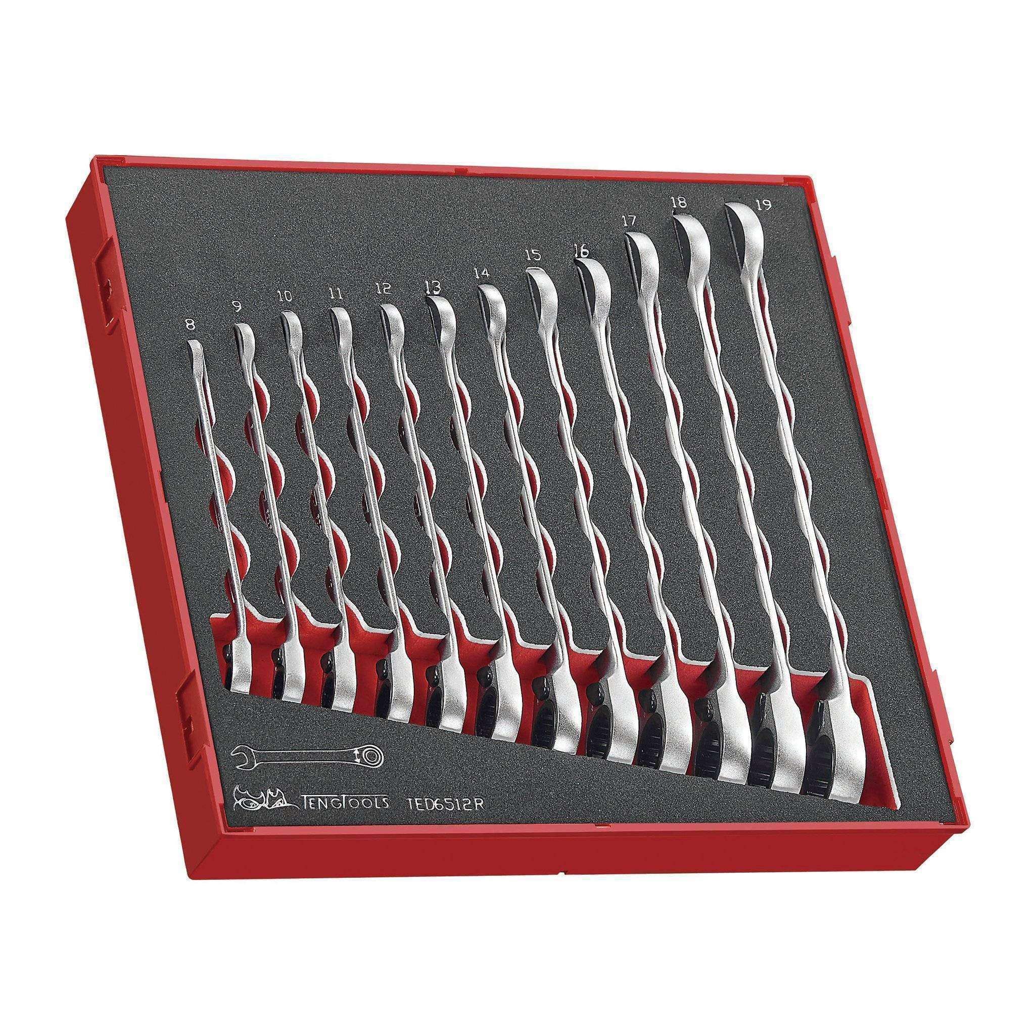 Teng Tools �C 12 Piece Ratchet Wrench Set in EVA Tray �C TEN-O-TED6512R