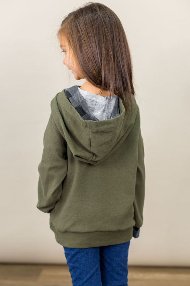 Green Toddlers Double Hooded Sweatshirt