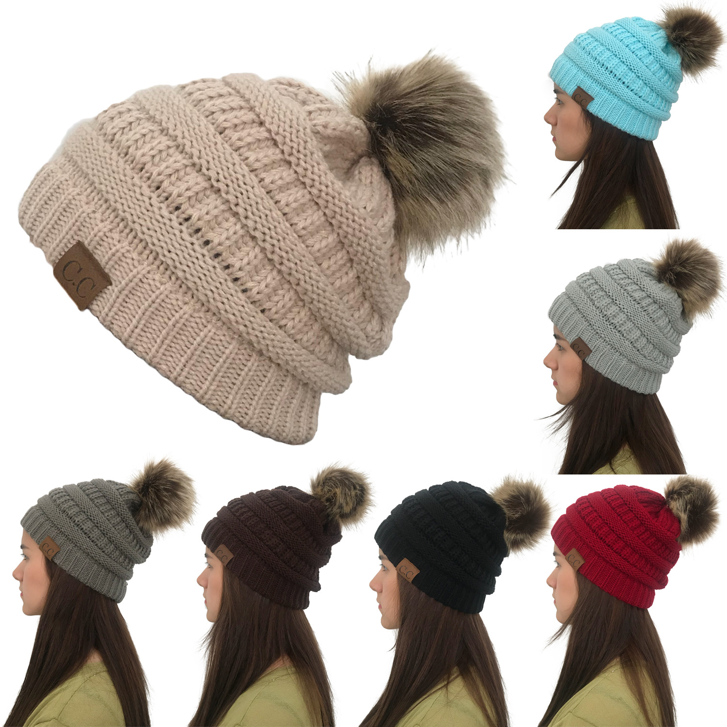 Hairball Dual use knitting Keep warm hat hat