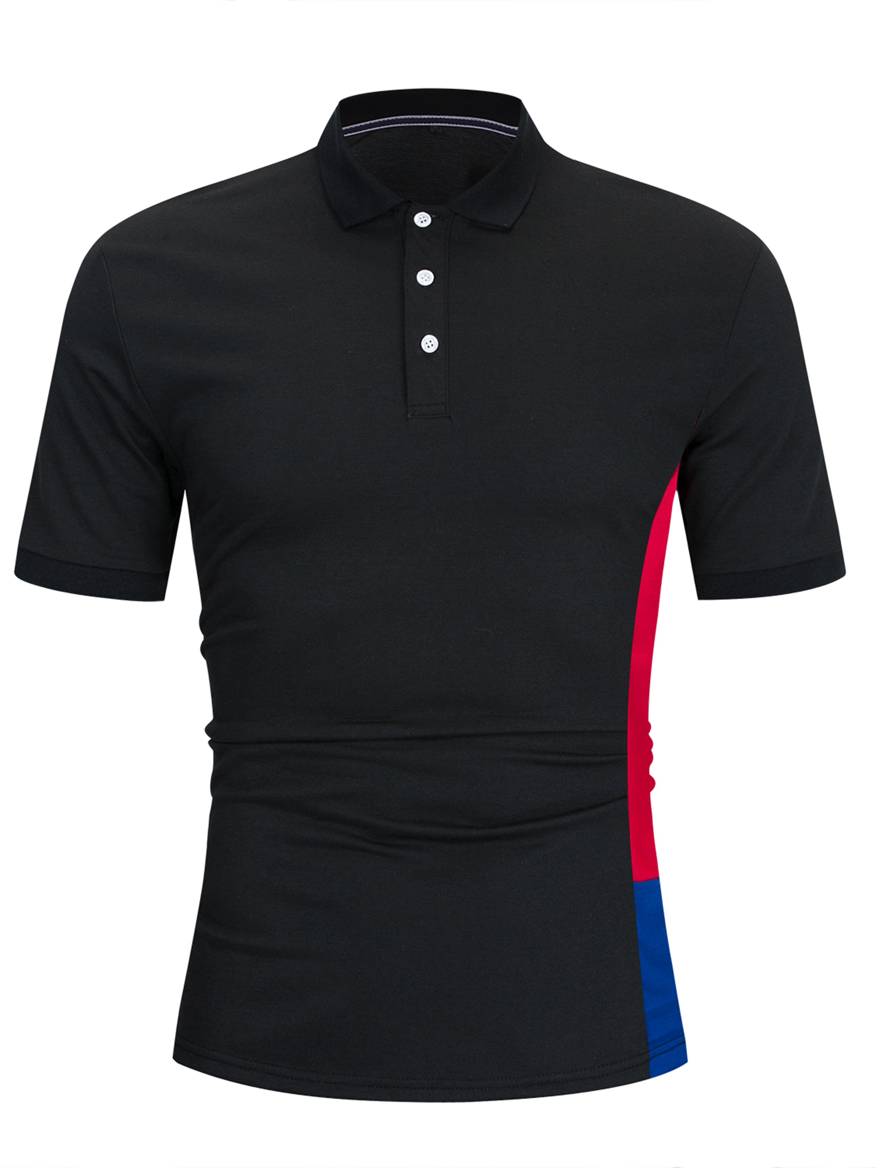 Men's Casual Color Block Polo Shirt