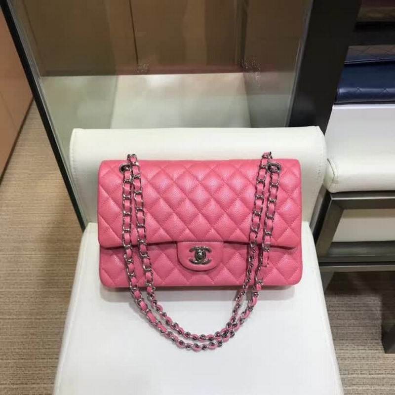 high quality handbag 119009 caviar genuine leather flap bag 1112