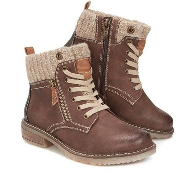 Women Casual Knitted Cuff Ankle Warm Boots