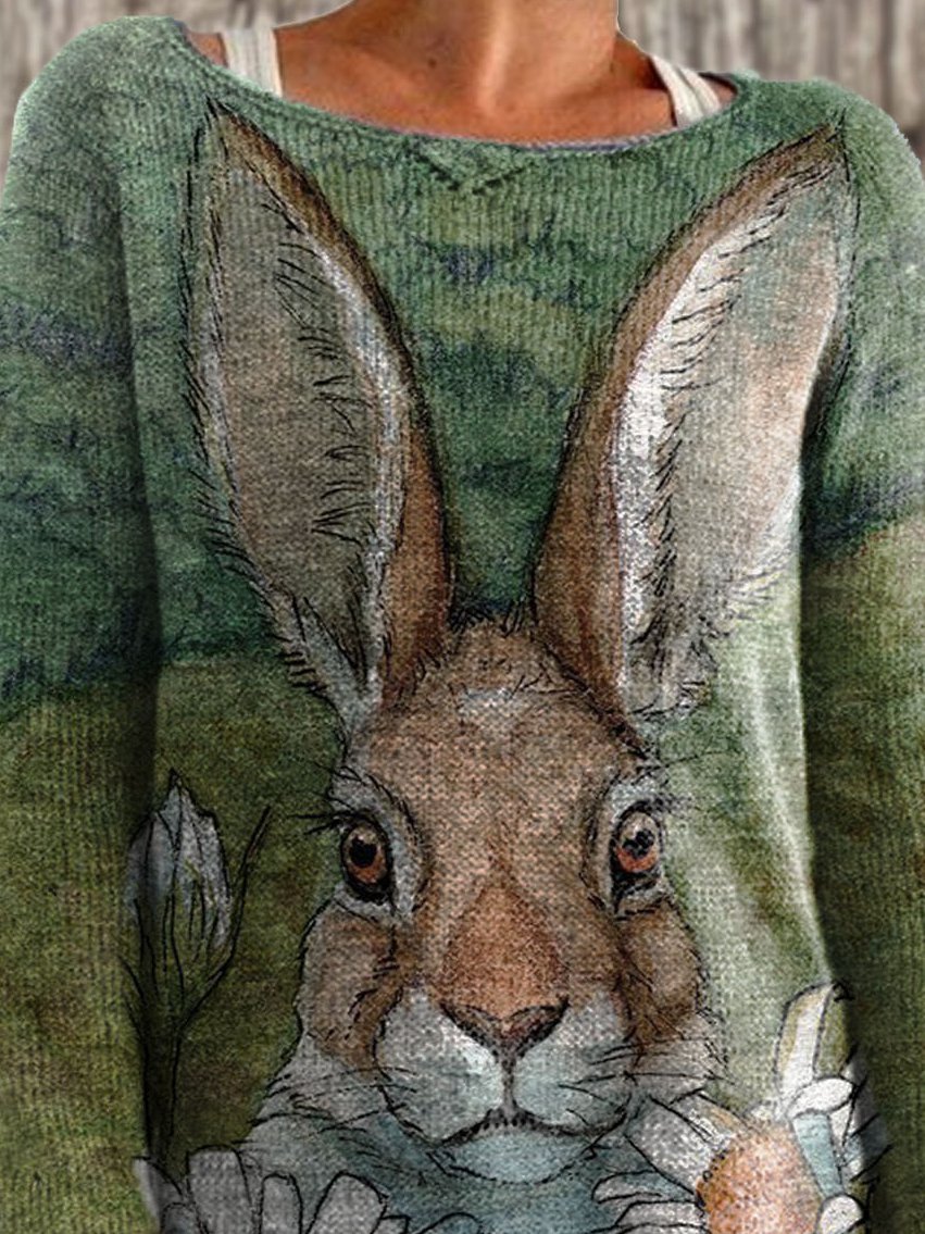 Vintage Long Sleeve Animal Shift Shirts & Tops