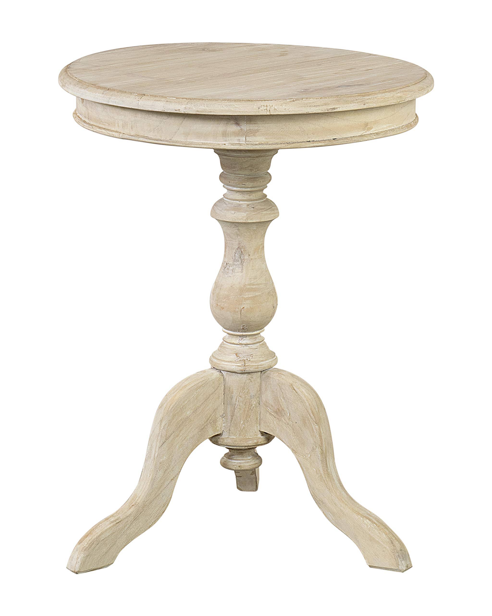 Allura Pedestal Round End Table Natural Wash - East at Main