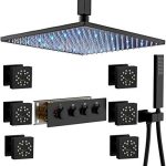 Shower System with 2 Functions Brass Body Jets and Handheld Shower Faucet Mixer