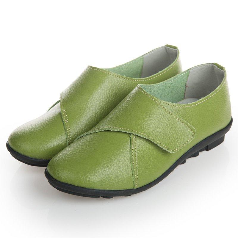 Women PU Loafers Casual Comfort Magic Tape Shoes