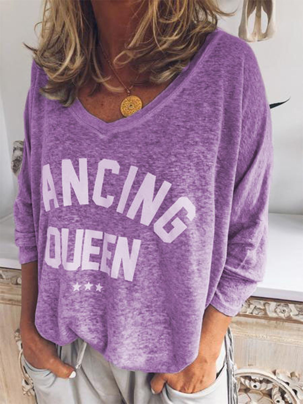 Long Sleeve Solid Sweet Shirts & Tops