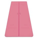 LIFORME Evolve Yoga Mat �C Patented Alignment System, Warrior-Like Grip, Non-Slip, Eco-Friendly and Biodegradable- Pink