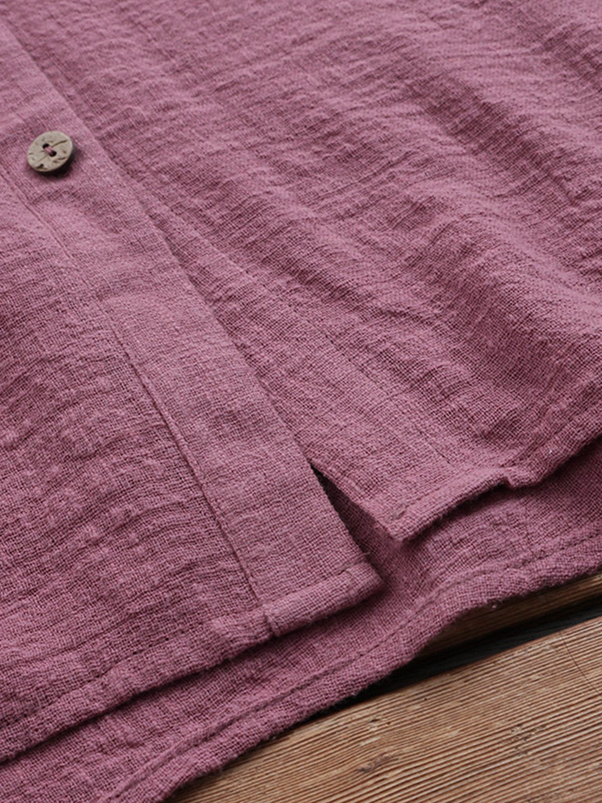 Casual Buttoned Solid Hooded Blouse