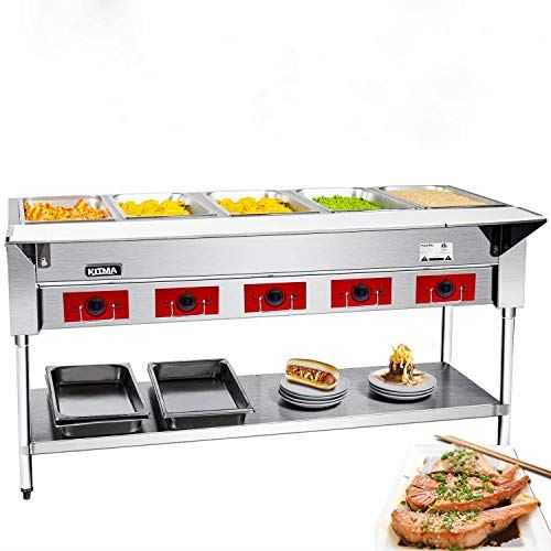 Commercial 240 V Electric Food Warmer 5 Pot Stainless Steel Steam Table