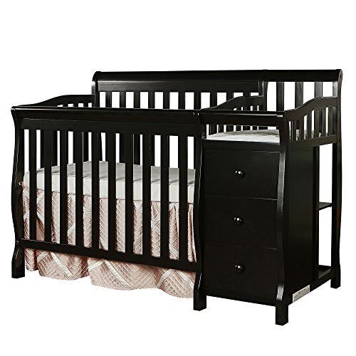 4-in-1 Mini Convertible Crib And Changer in Black, Greenguard Gold Certified