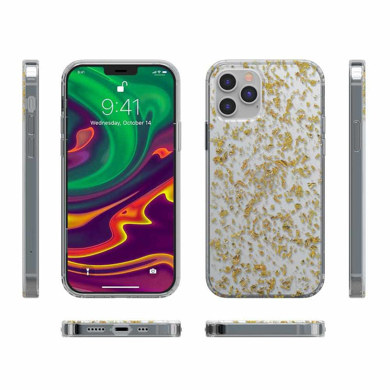 Rose and Gold Flaked Clear Case