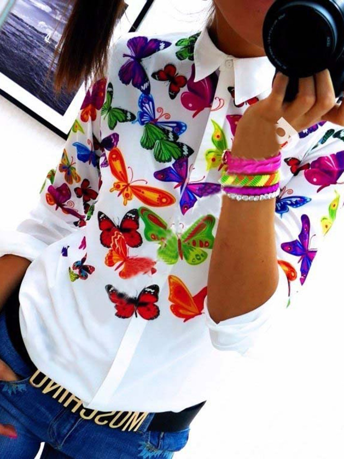 Stylish Butterfly Floral Elegant Tender Women's Gorgeous Shirts