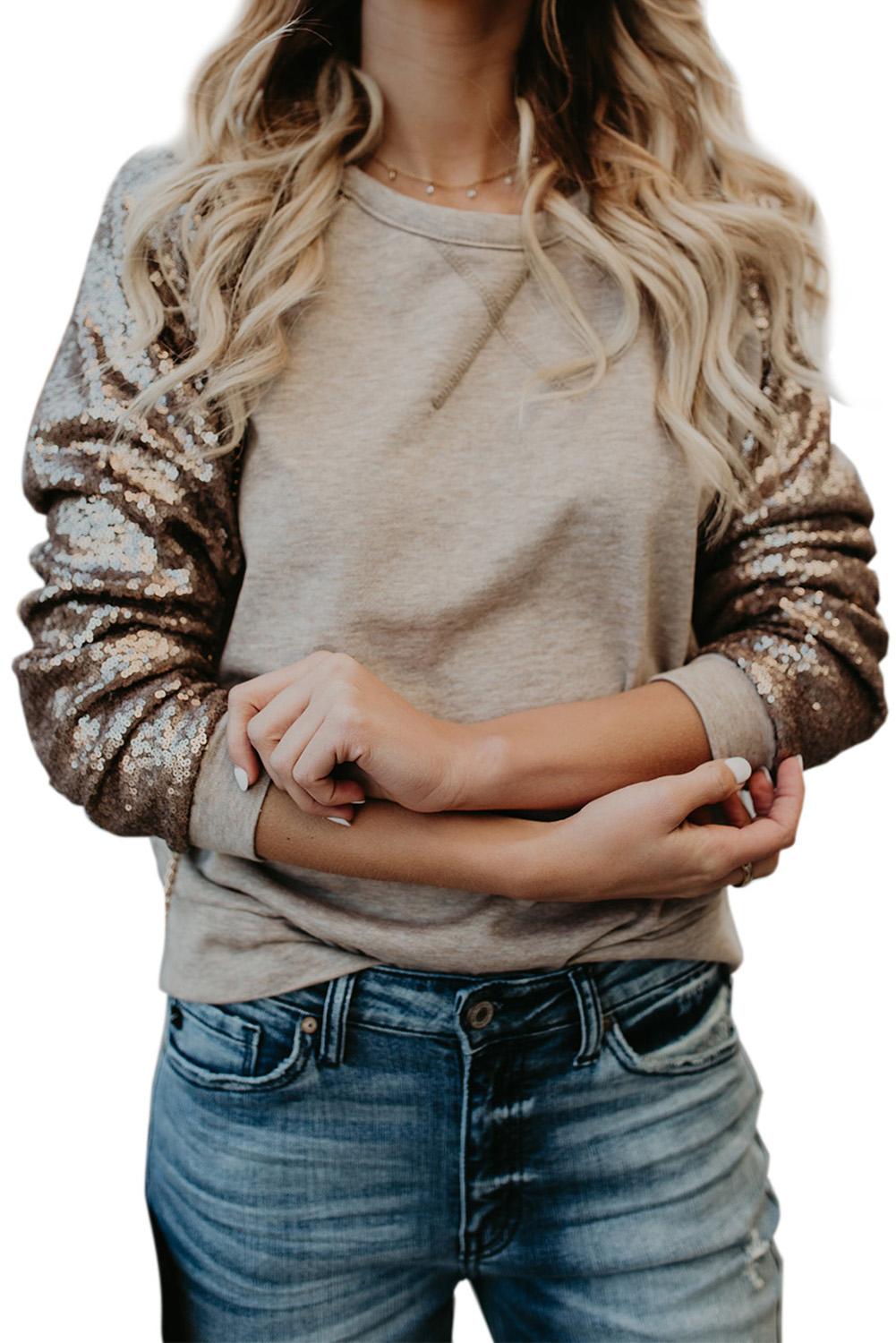 Apricot Gotta Have It Sequin Knit Top