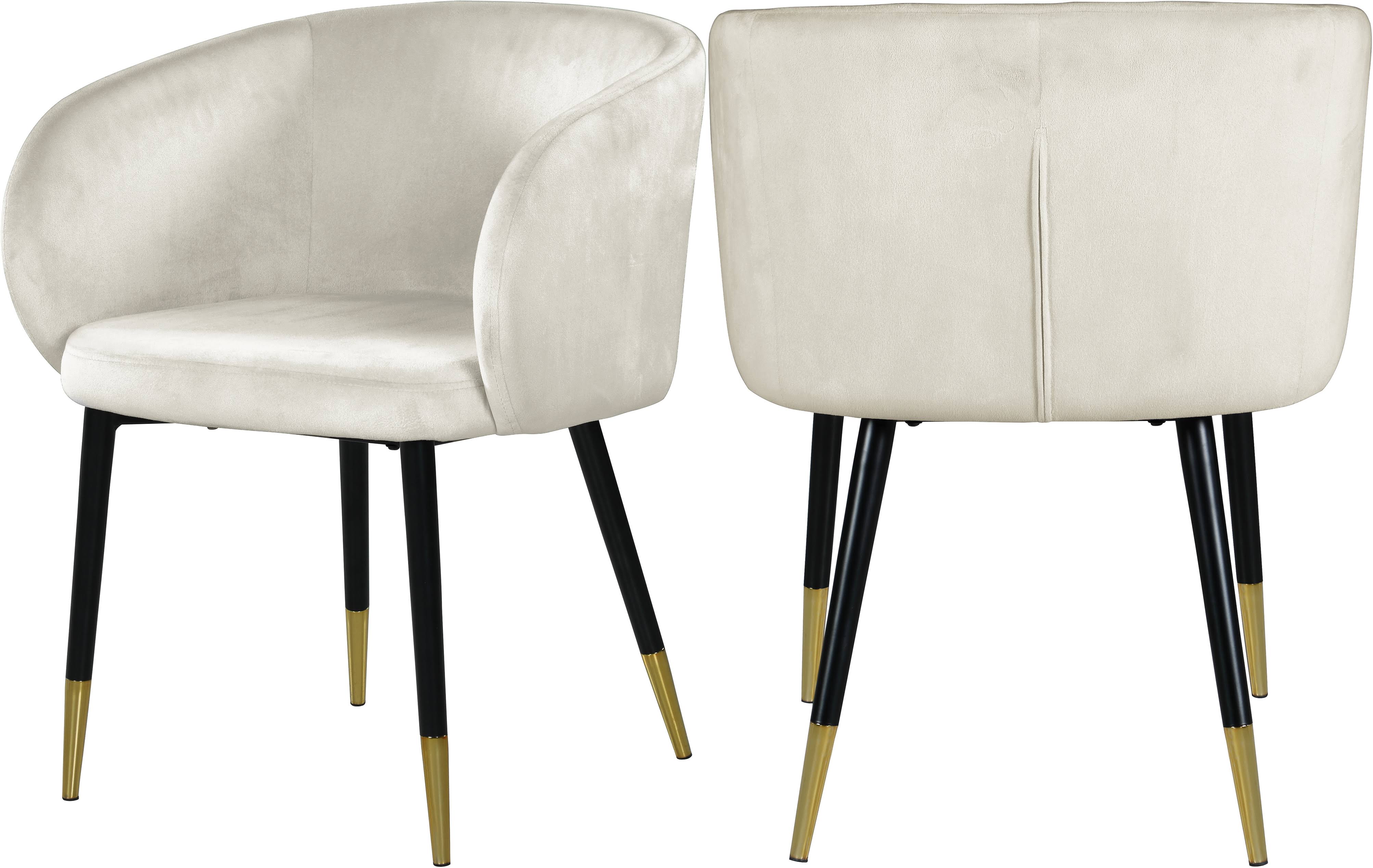 Meridian Louise Cream Velvet Dining Chair