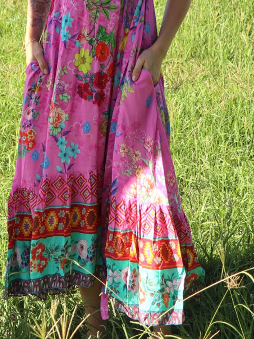 Bohemian vacation casual chiffon dress