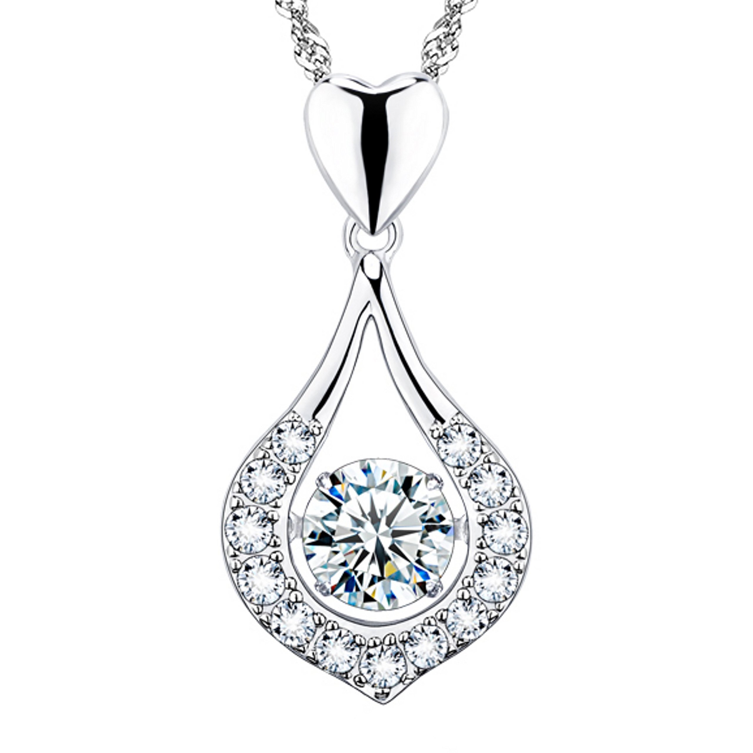 You Are The One Designer Jewelry Twinkling Heart Collection Sterling Silver Pendant Necklace