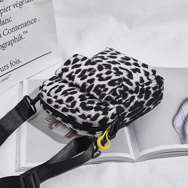 Women Leopard Zipper Casual Handbags