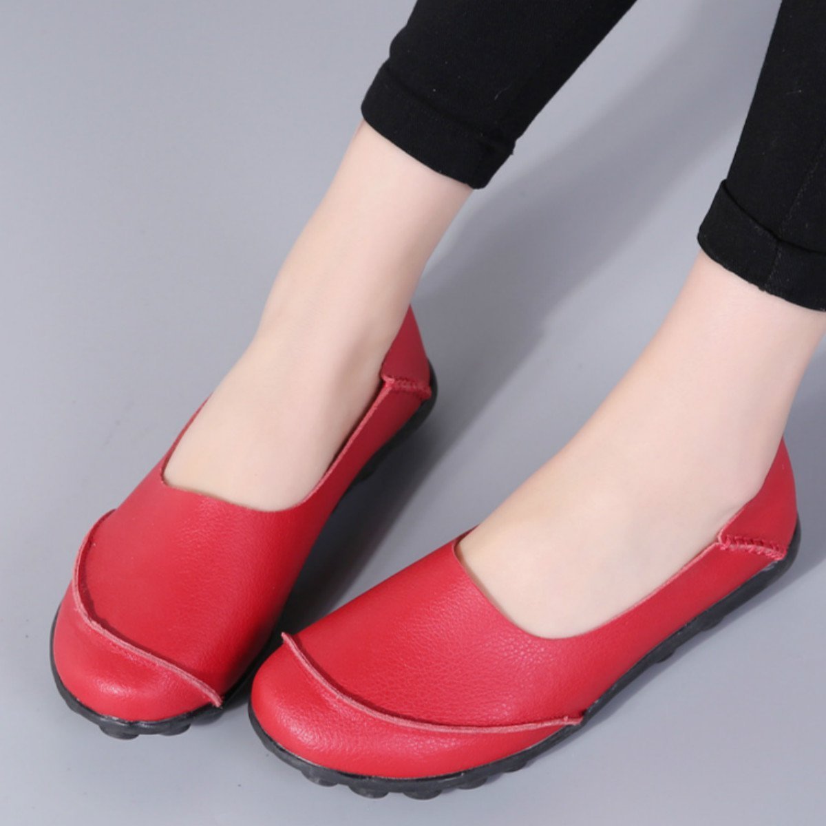 Slip On Leather Daily Casual Flats