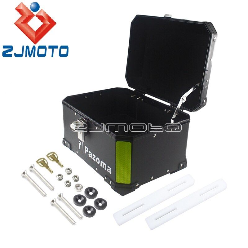 45L Black Motorcycle Top Case Rear Luggage Box Tail Tool Case Trunk Saddlebag