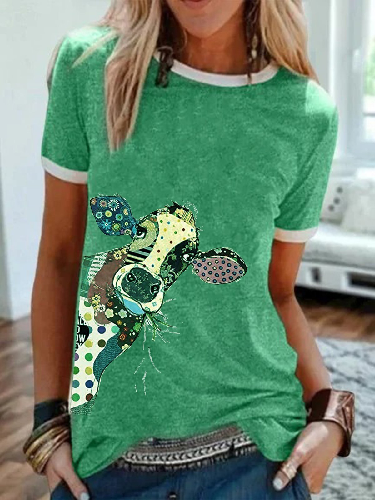 Casual Plus Size Short Sleeve Graphic Tee Shirts Tops