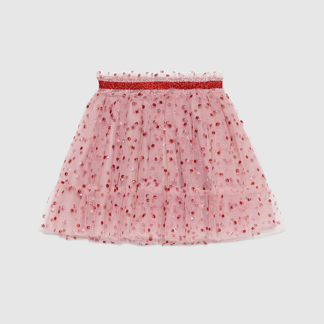 Children's glitter dots tulle skirt