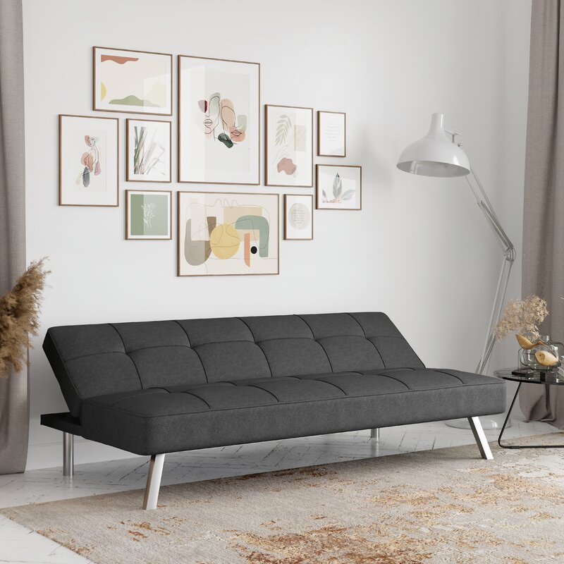 Full 66.1'' Wide Tufted Back Convertible Sofa