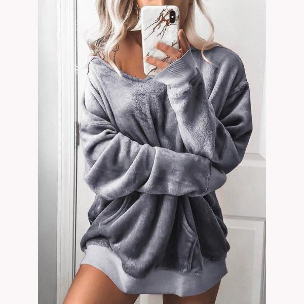 Scratching Velvet Pure Color Long-Sleeved Jacket