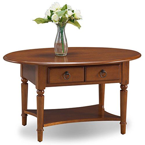 Leick Coastal Oval Coffee Table with Shelf
