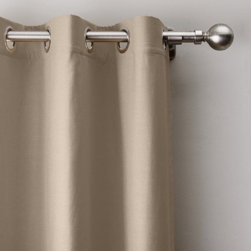 Cotton Linen Curtain Antique Bronze Grommet Lined Drapery MaSha