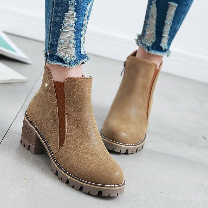 Women Fashion Chunky Heel Winter Shoes