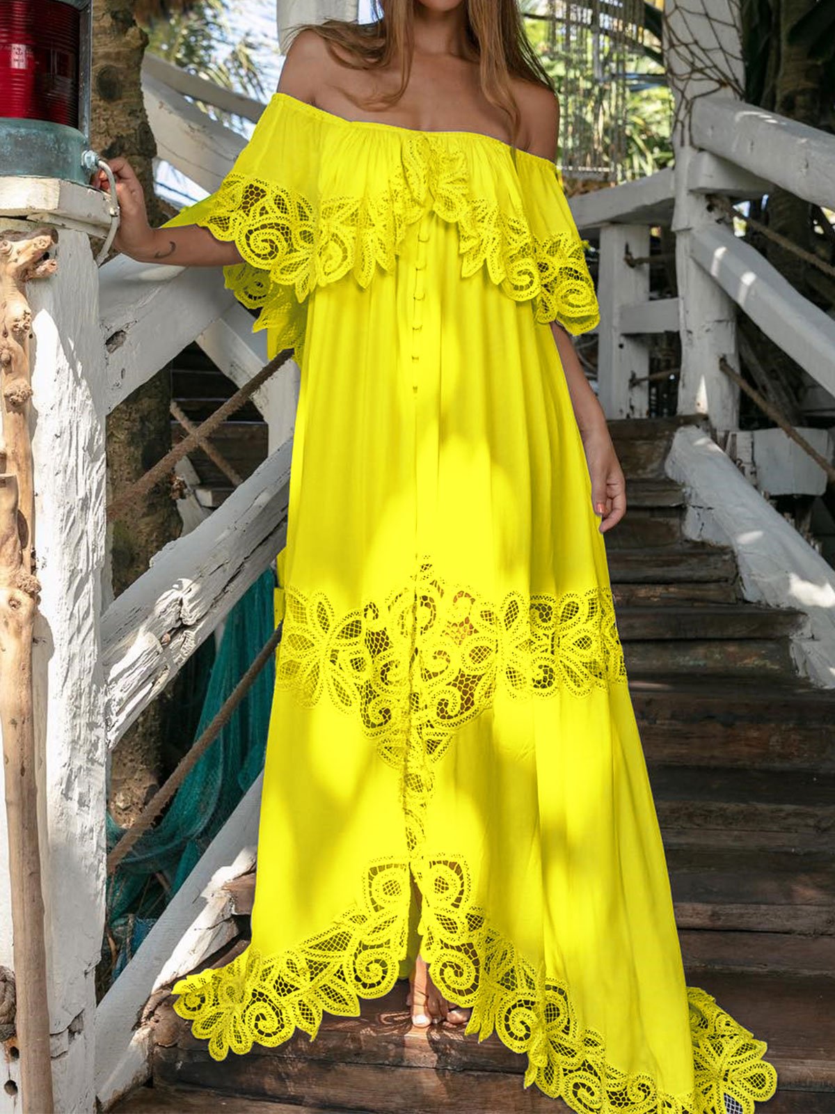 Vintage Women Off Shoulder Elegant Maxi Dresses