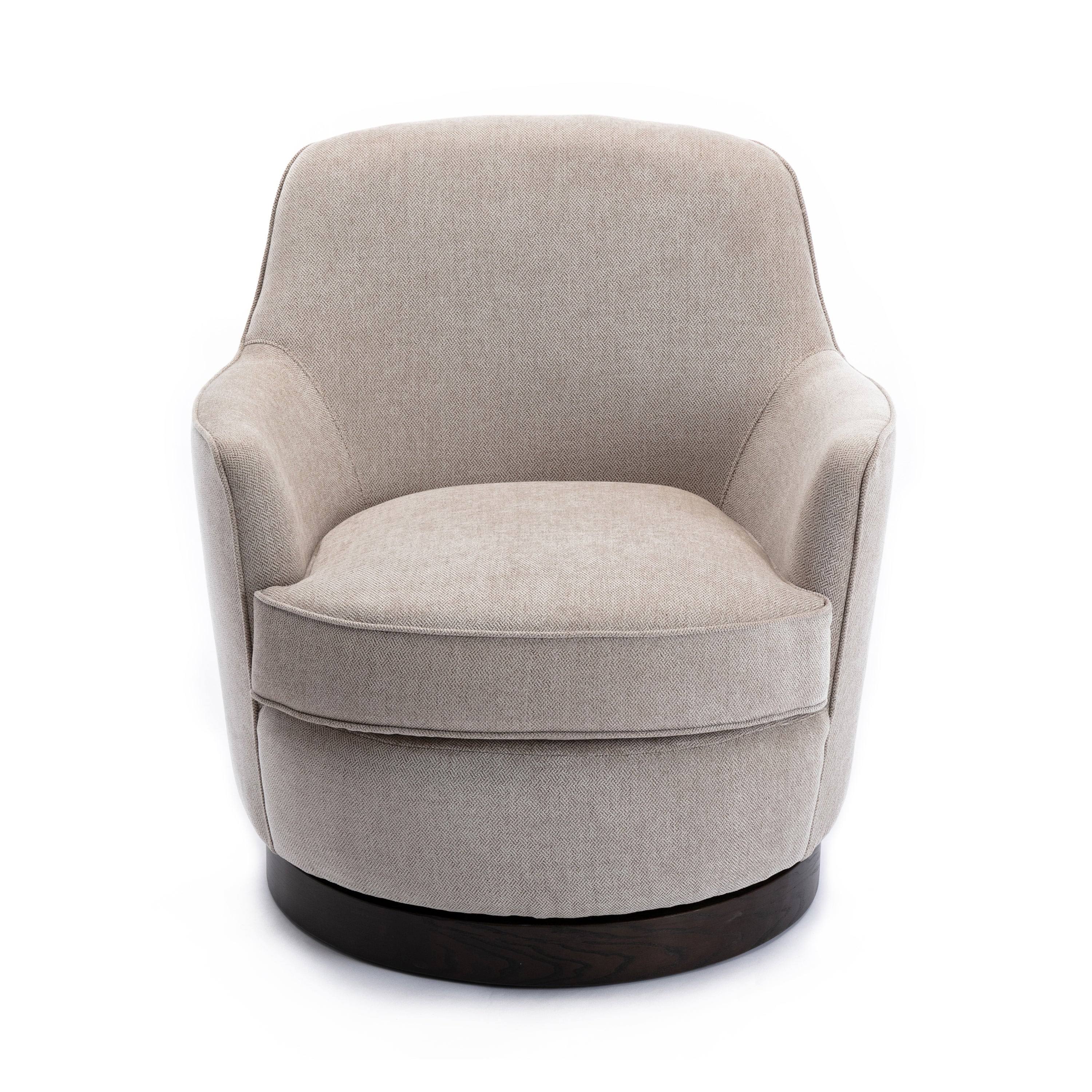 Rosedale Wood Base Swivel Accent Chair by Greyson Living - Charcoal