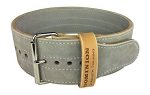 Dominion Strength Training Leather Weightlifting Belt Single Prong for Men and Women �C Grey