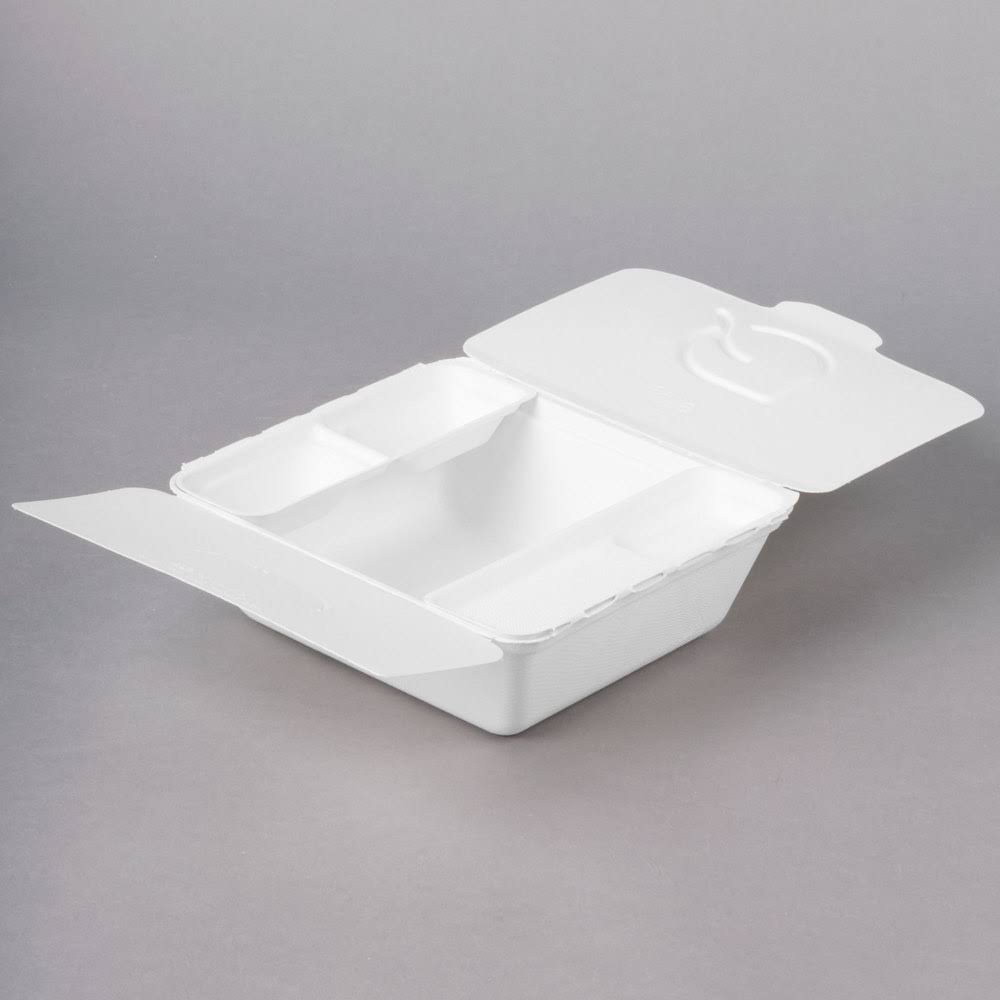 Eco-Products Folia 58-oz. Sugarcane Takeout Container / 150-ct. Case