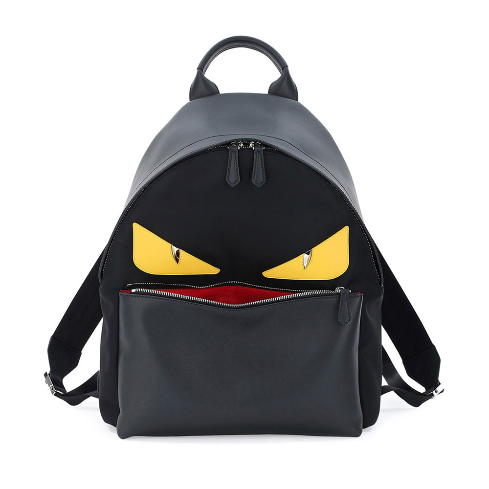 Monster Eyes Leather/Nylon Backpack