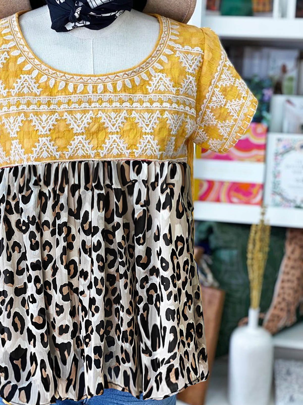 Short Sleeve Holiday Cotton-Blend Shirts & Tops