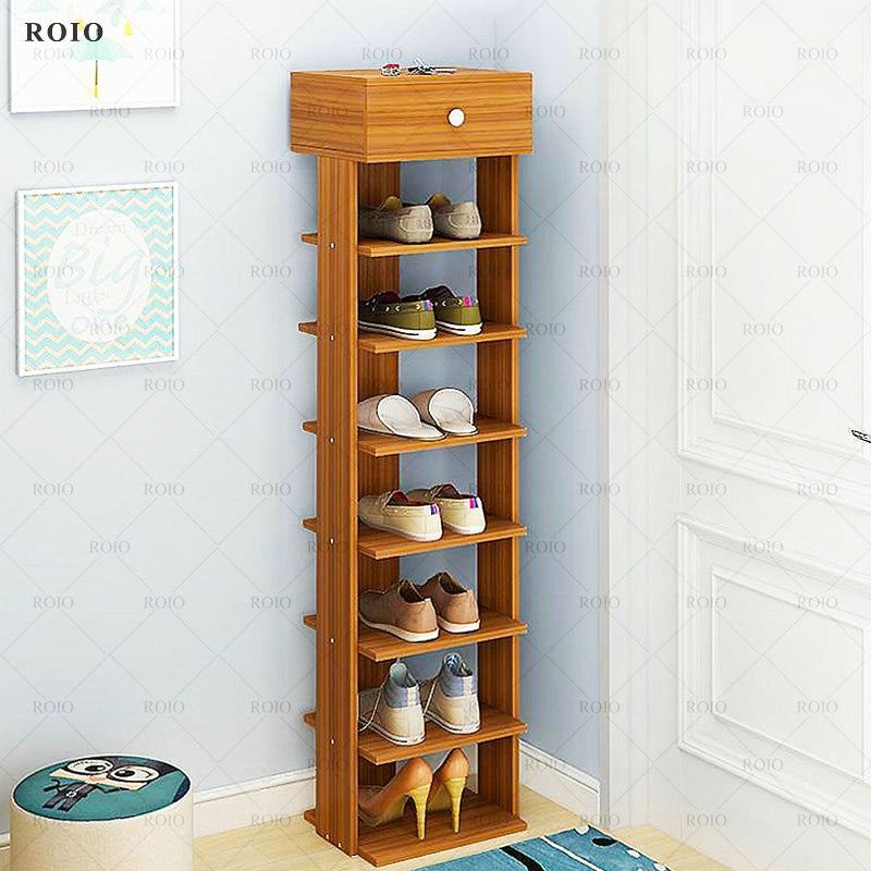 Wooden Shoe Rack Multilayer Shoe Shelf Space Saving Hallway Shoe Organizer