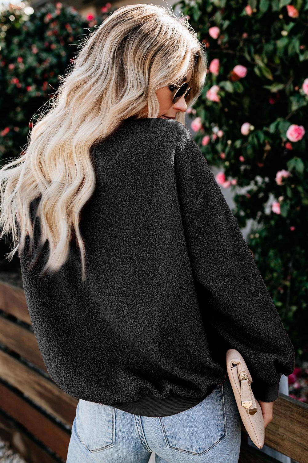 Black Terry Thread Cashmere Sweathshirt