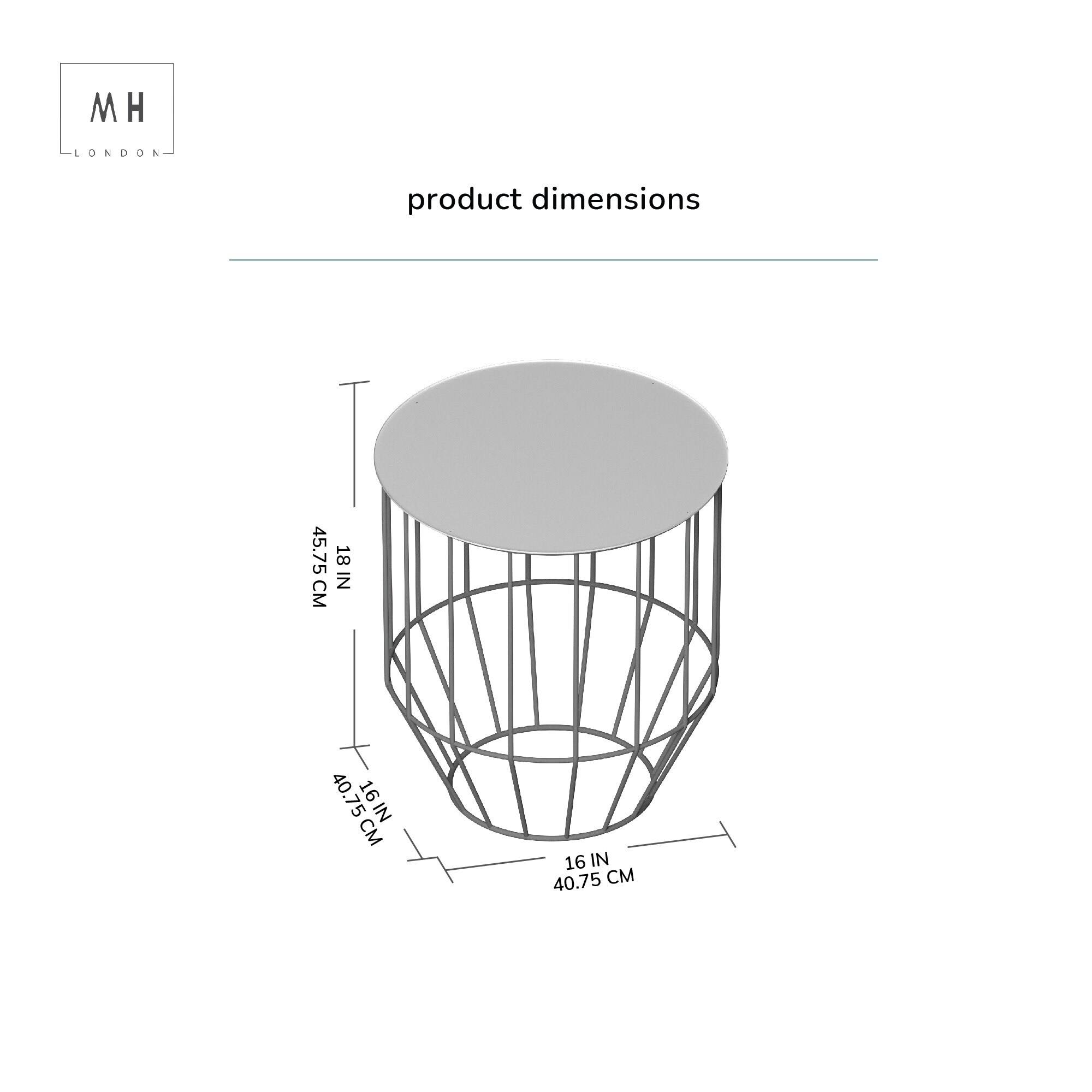 MADELEINE Home Harper 18 in. Gold Round Table Metal Top Round Side Table