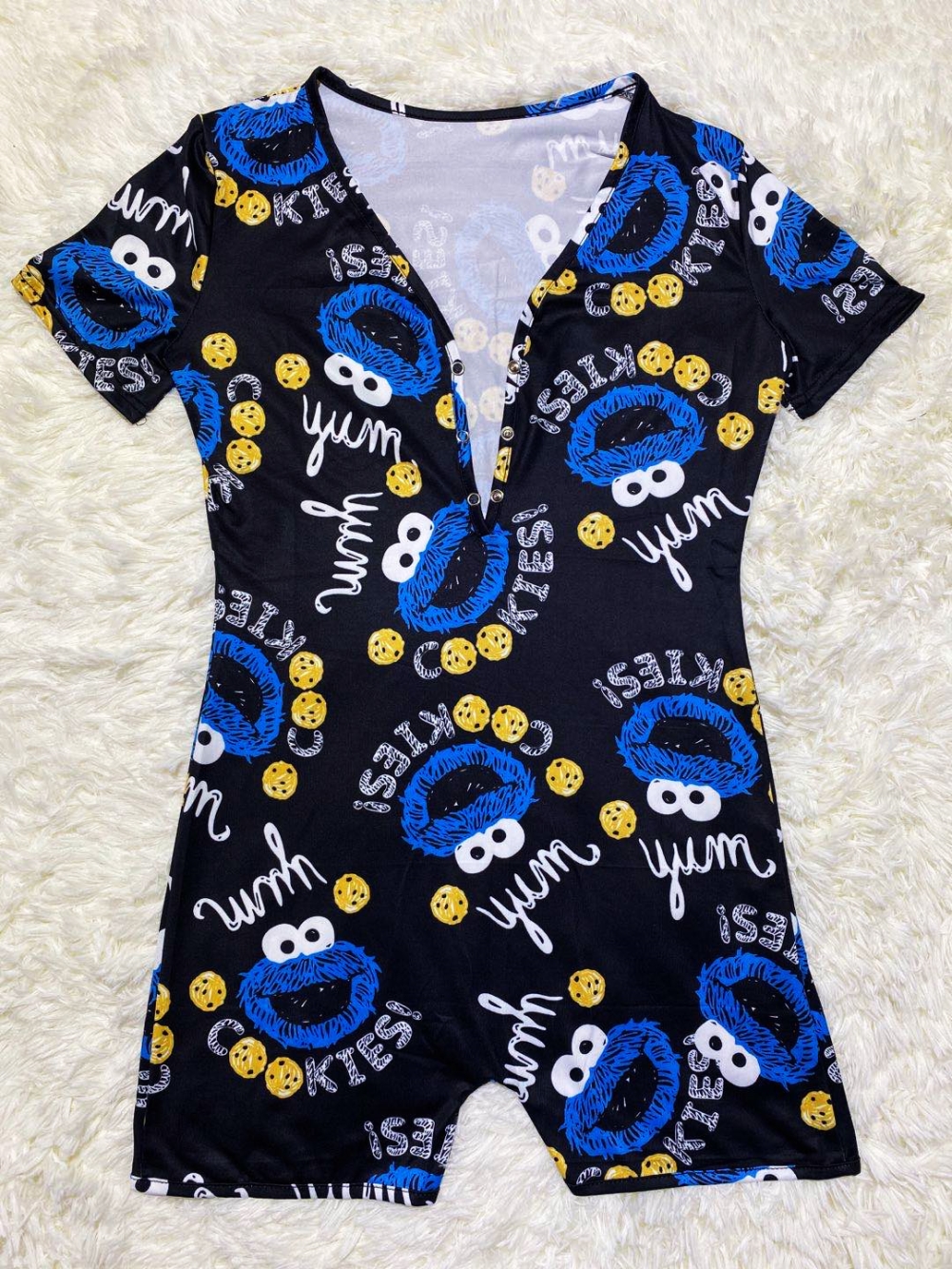 Summer African Cute Print V-Neck Rompers