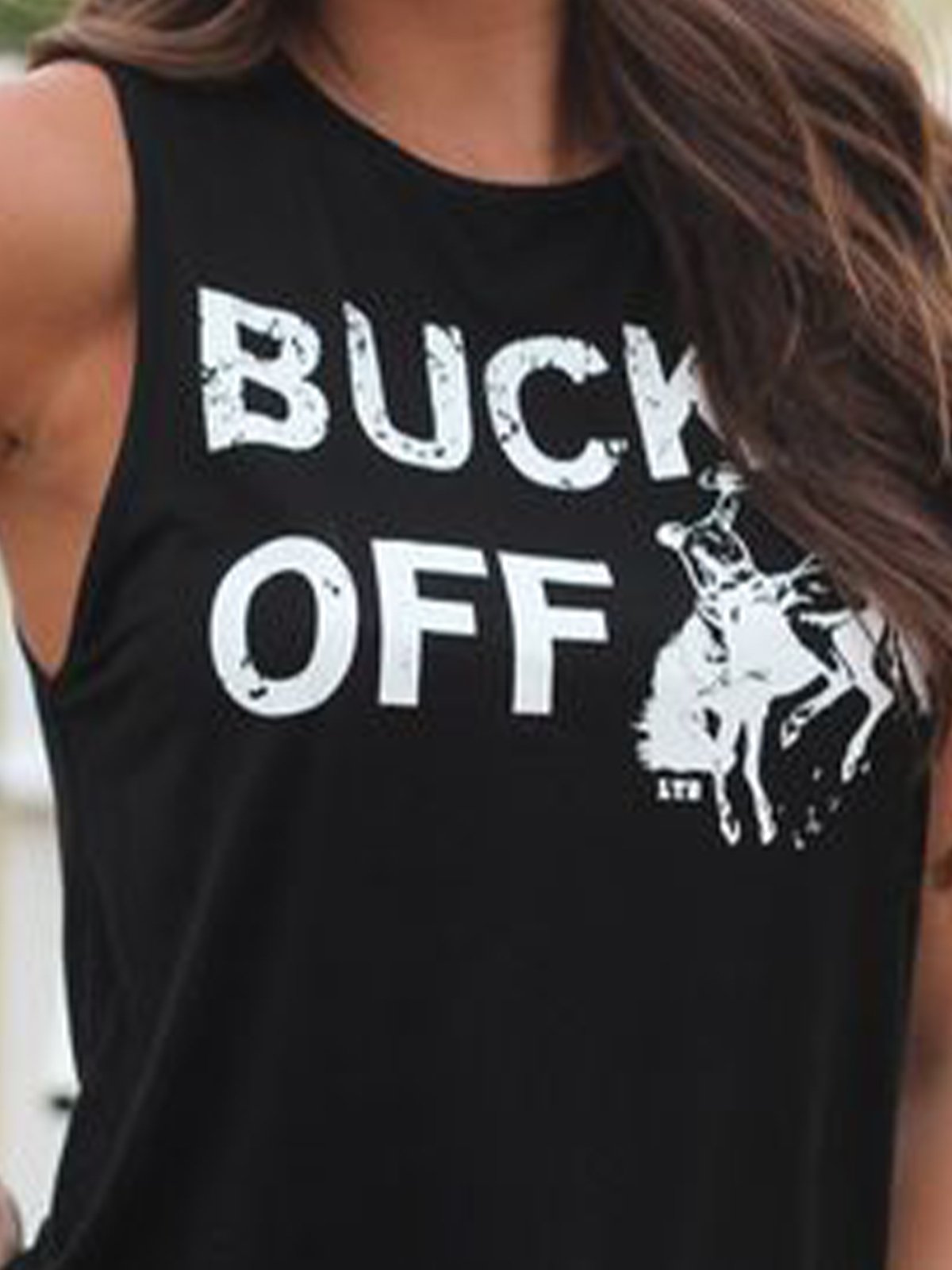 Black Jersey Casual Sleeveless Shirts & Tops