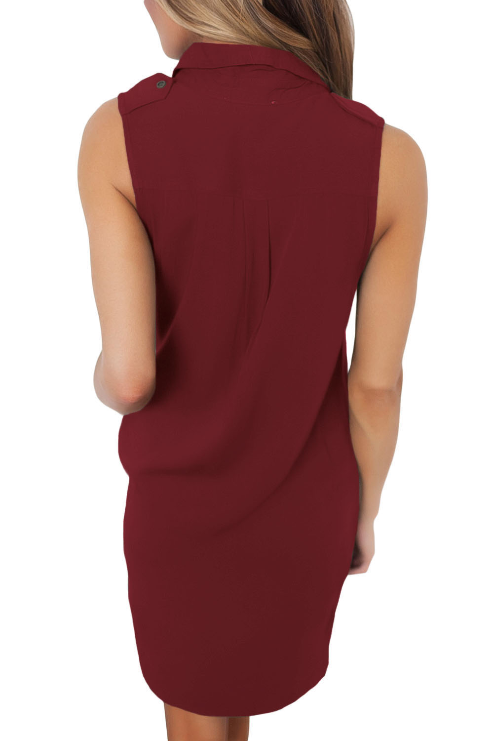 Wine Red Button Down Tunic