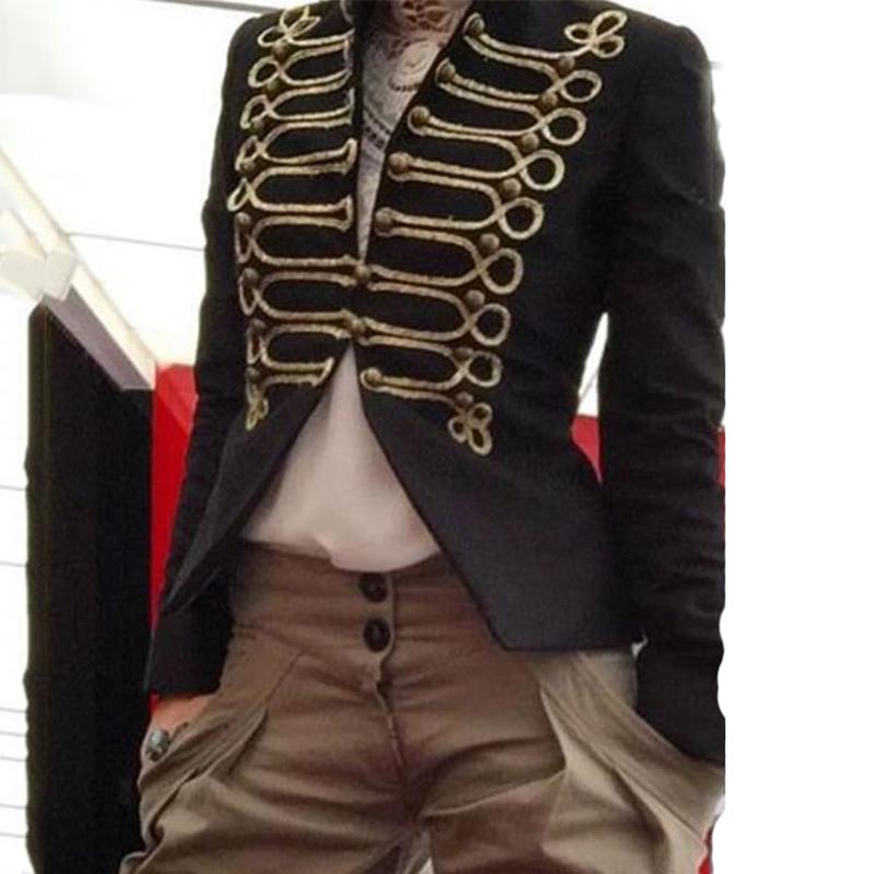 England Suit Collar Decorative Button Pure Color Blazer