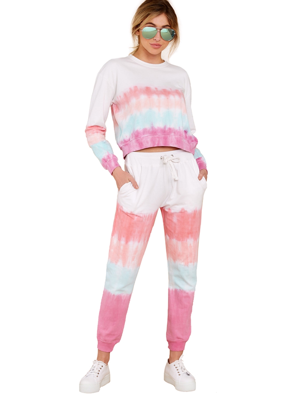 Autumn Tie Dye Matching Top and Pants Lounge Wear