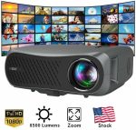 10000:1 Movie Projector Native 1080p Home Theater 200�� Large Screen TV 8500lms