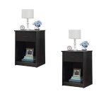 Set of 2 Nightstand MDF End Tables with Multiple Colors for Bedroom
