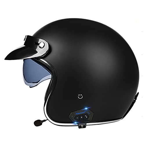DOT/ECE Approved 3/4 Motorcycle Half Helmet w/ Bluetooth for Men & Women / M